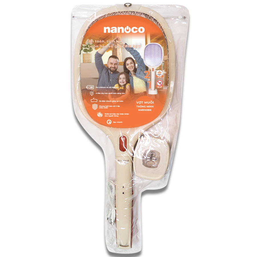 Vợt muỗi thông minh 2 in 1 Nanoco NMR103BE
