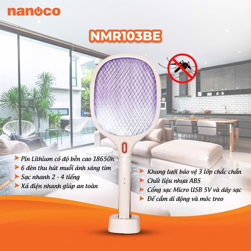 Vợt muỗi thông minh 2 in 1 Nanoco NMR103BE