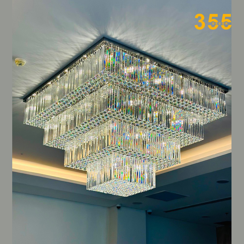 Đèn ốp trần pha lê K9 cao cấp W1600*H1040 - E14*44
