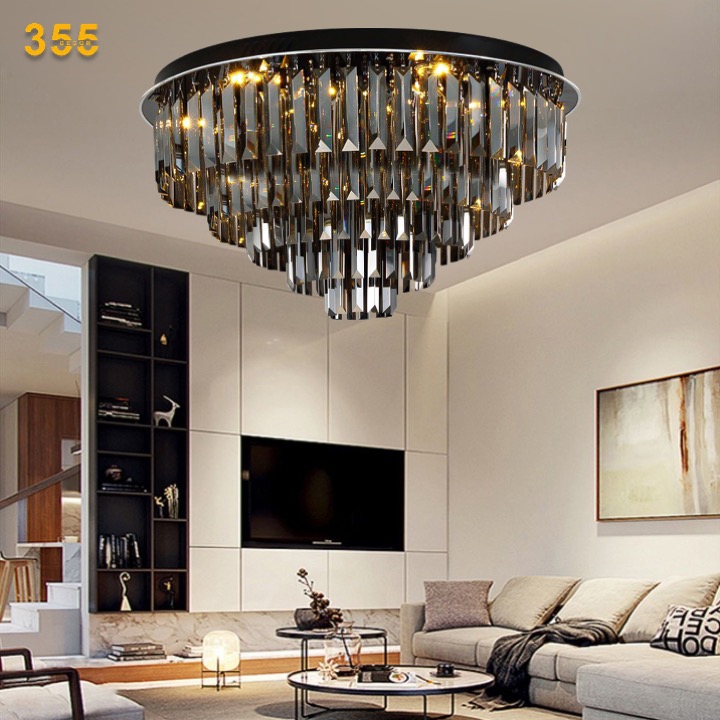 Đèn ốp trần Pha Lê khói 355 DECOR OTPL3509