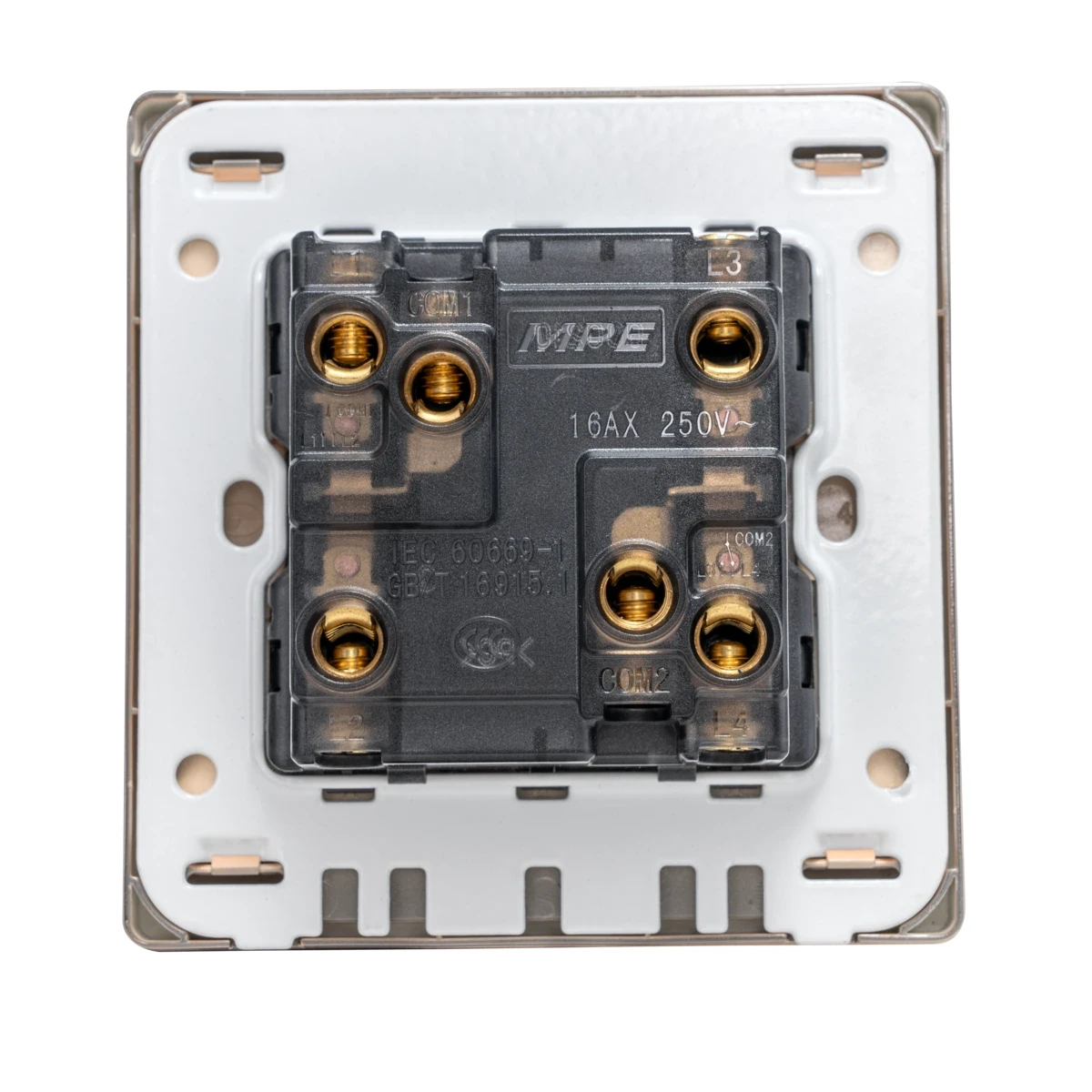 Mặt 2 công tắc 2 chiều MPE 16A - 250V KT: 86*89mm S702M