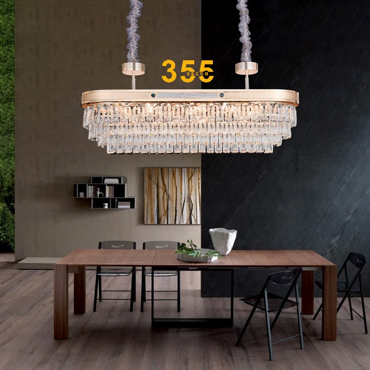 Đèn treo pha lê K9 thân xi cao cấp L950*H300 - E14*14