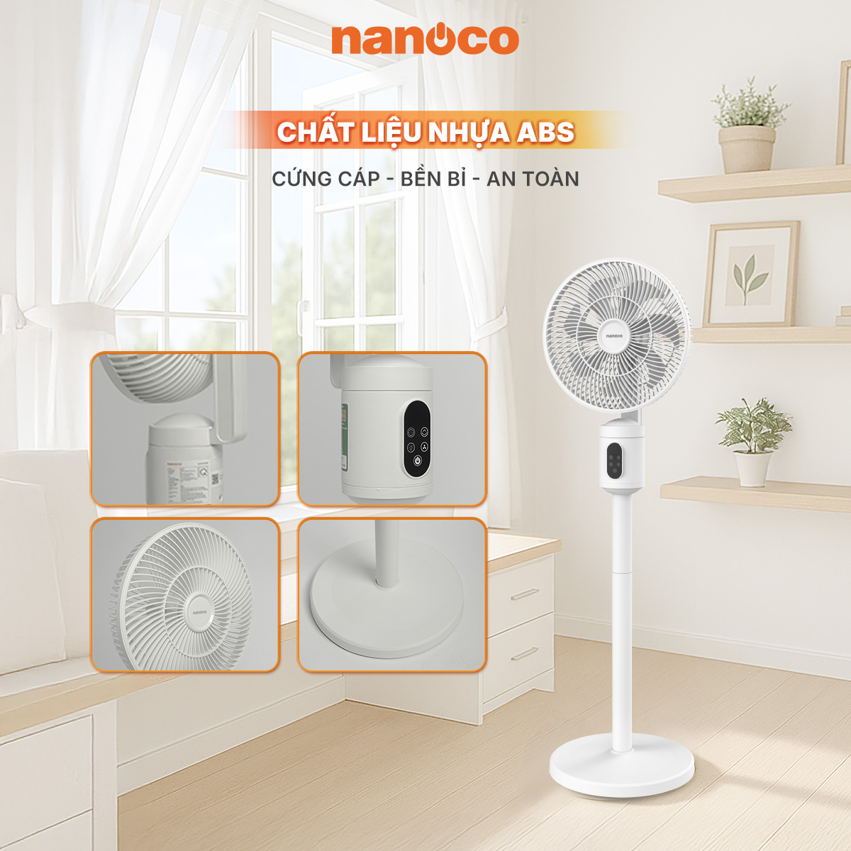Quạt sạc điện Nanoco NRF9025W/P 21W