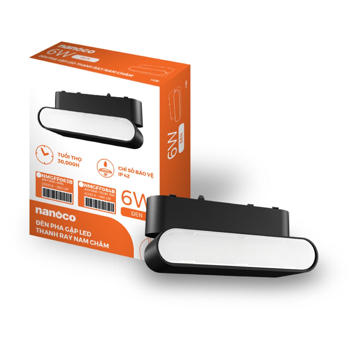 Đèn Led thanh ray nam châm gập Nanoco 6W