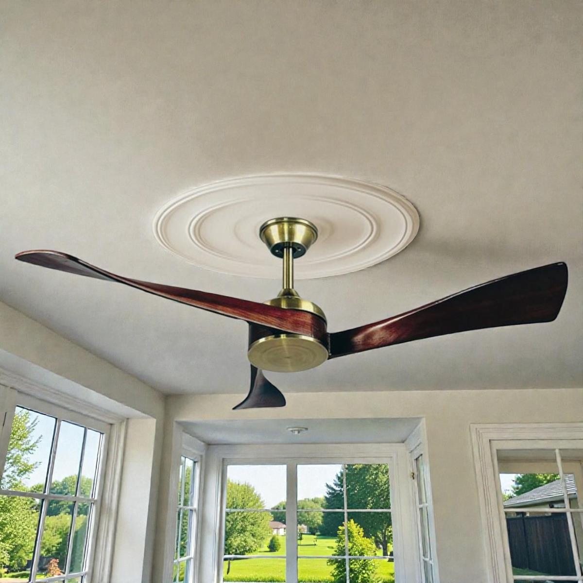 Quạt trần 3 cánh gỗ 355 Decor QT76 Ø120cm