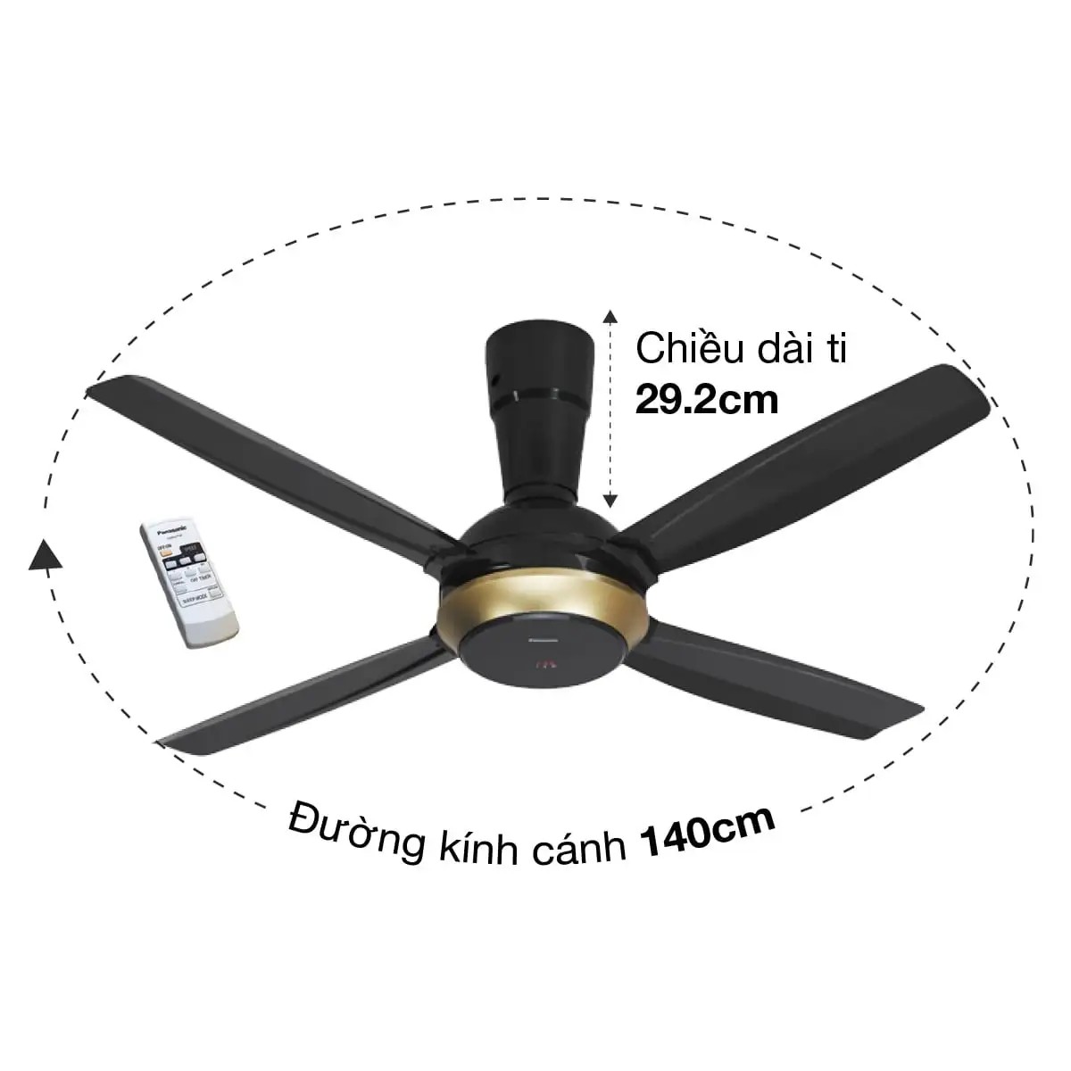 Quạt trần Panasonic 4 cánh F-56XPG Ø140cm