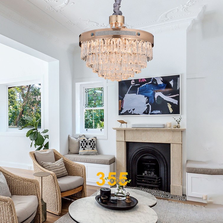 Đèn thả pha lê E14 - W600*H350