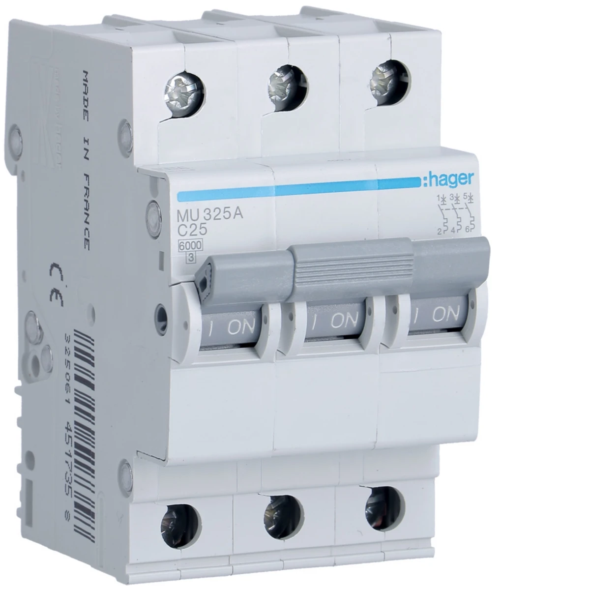 Cầu dao tự động loại nhỏ MCB 3P 6kA type C - MU