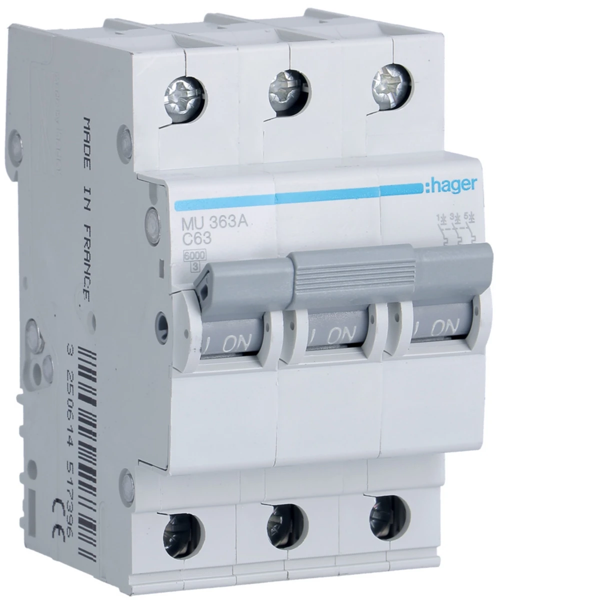Cầu dao tự động loại nhỏ MCB 3P 6kA type C - MU