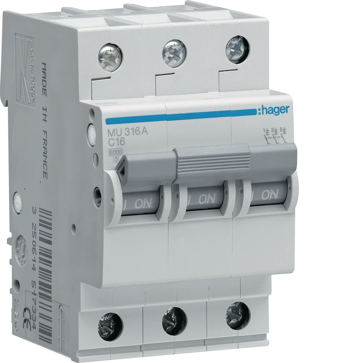 Cầu dao tự động loại nhỏ MCB 3P 6kA type C - MU