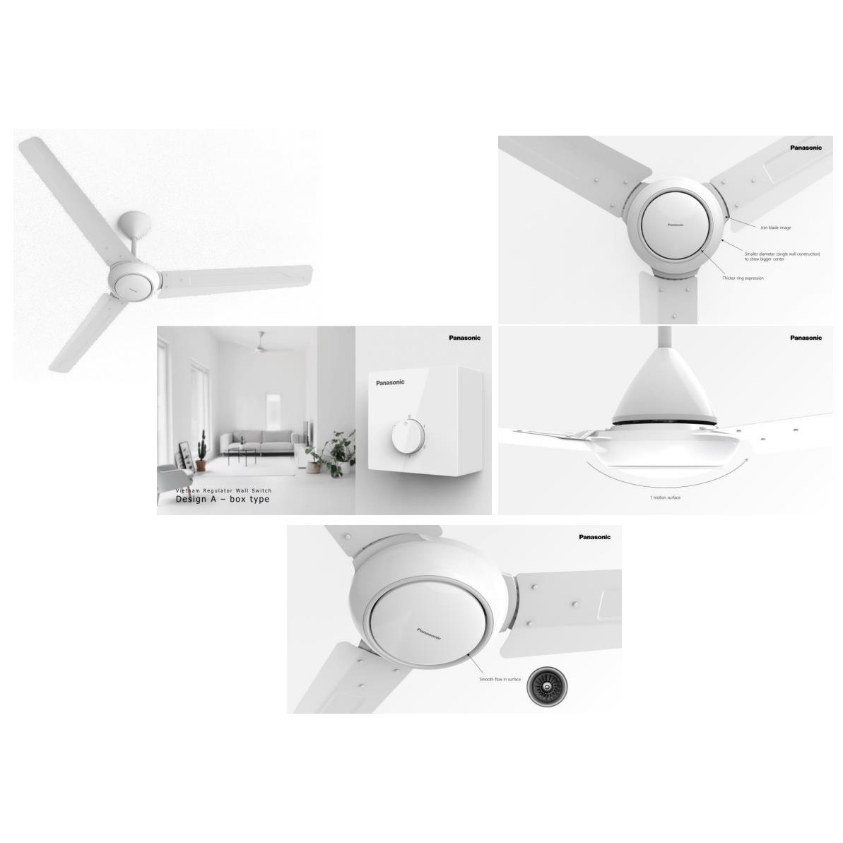 Quạt trần Panasonic 3 cánh F-60FV2 Ø150 cm