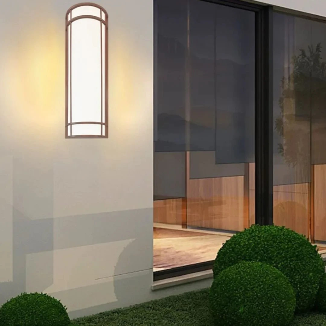 Đèn vách thân nhôm + thủy tinh L170*H600 - E27*3