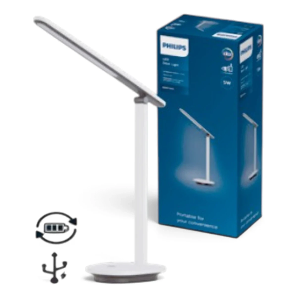 Đèn bàn học Philips Ivory 5W PT 27-50K W USB 02