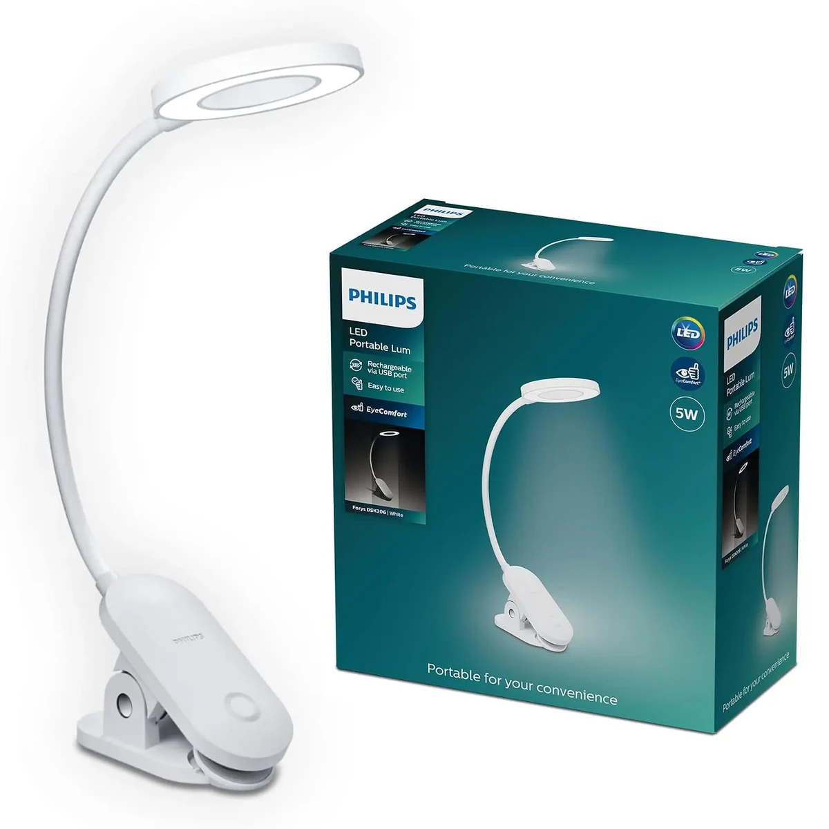Đèn bàn Forys Philips 5W 4000K White USB
