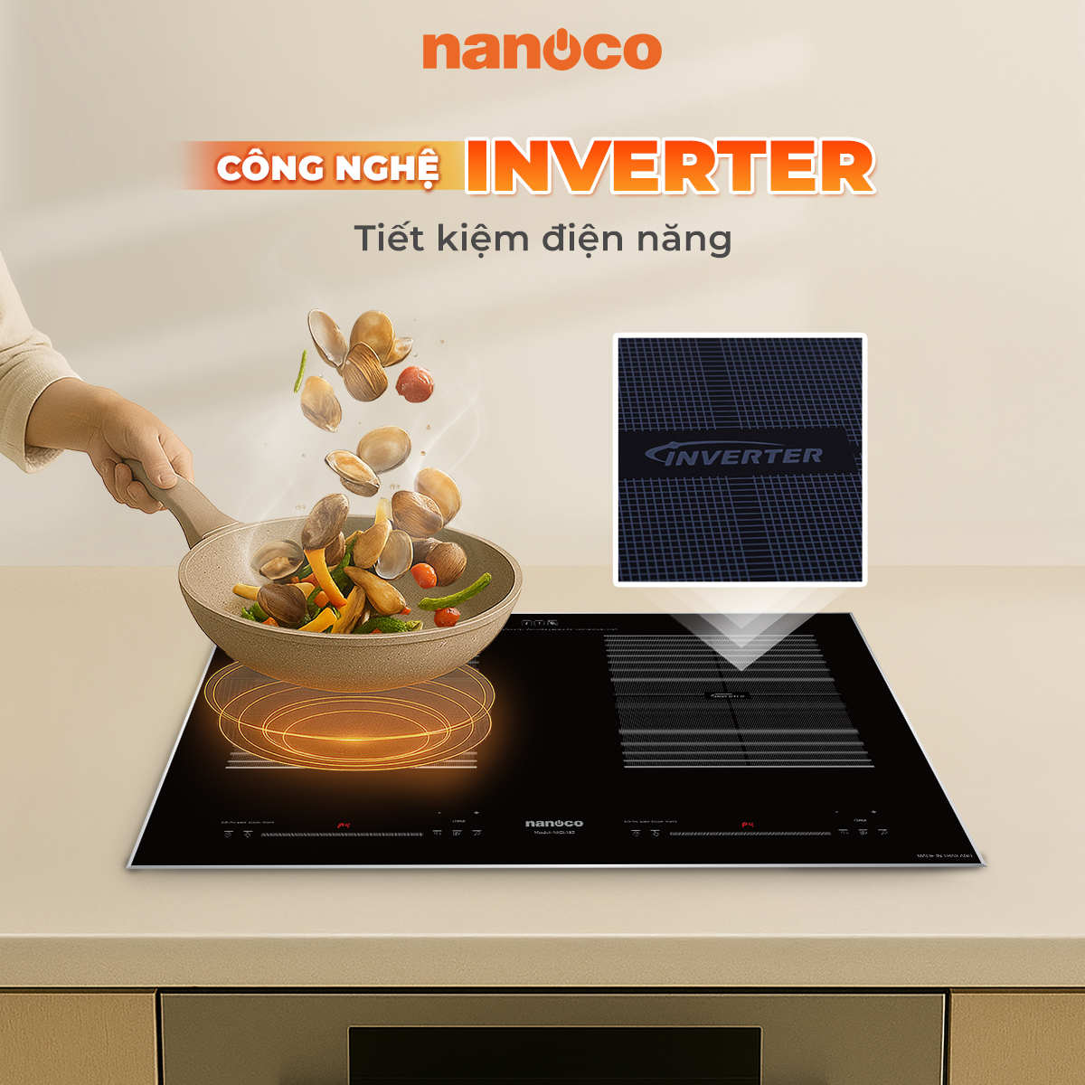 Bếp điện từ đôi Nanoco NICL482