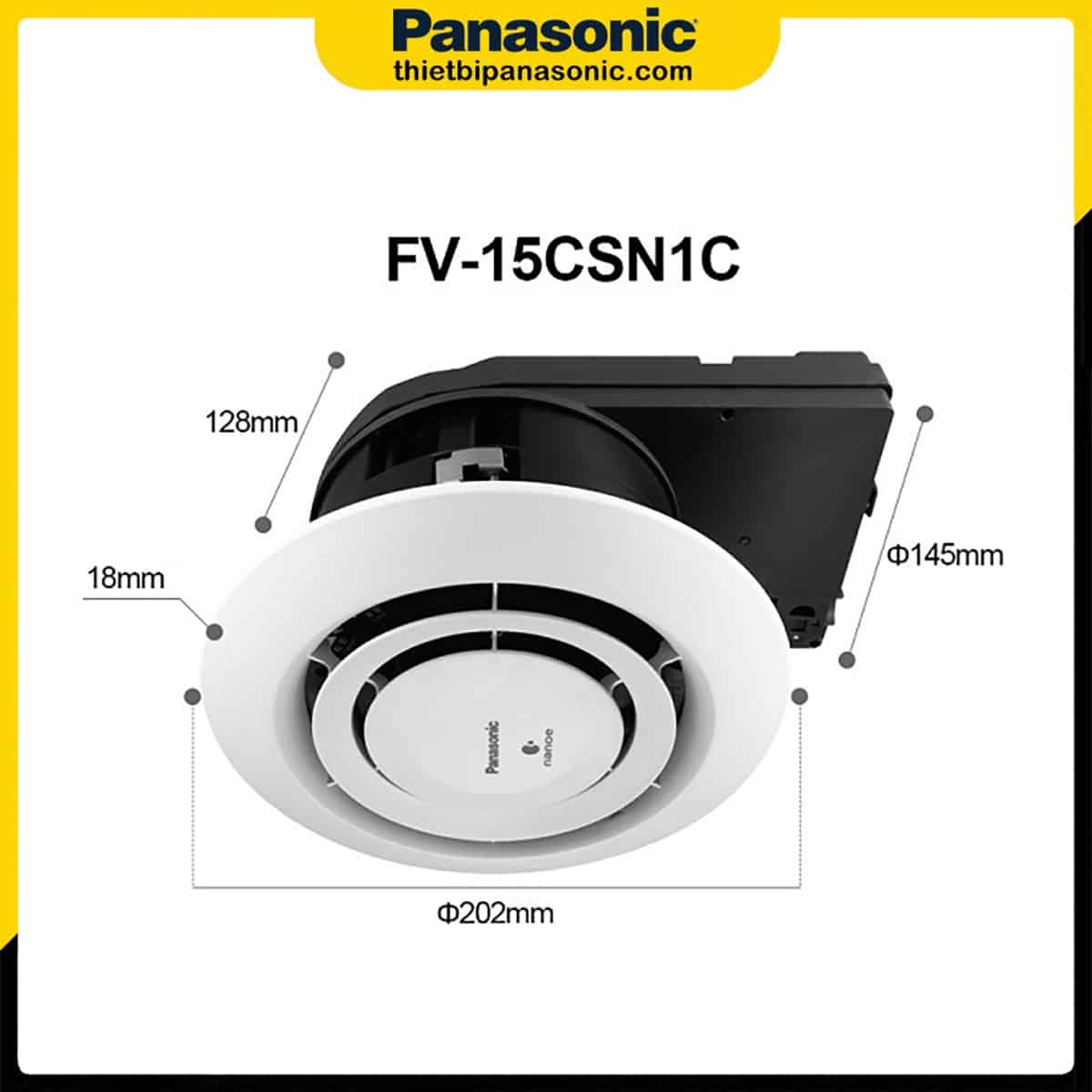 Quạt hút Panasonic phát lon - khử mùi nhanh FV-15CSD1