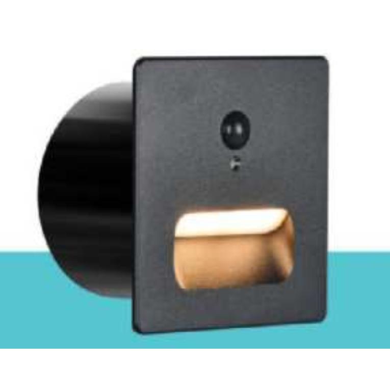 Đèn âm cầu thang vuông cảm biến chuyển động HUFA Ø65*70*H52-3W, khoét lỗ Ø62 - 3000K