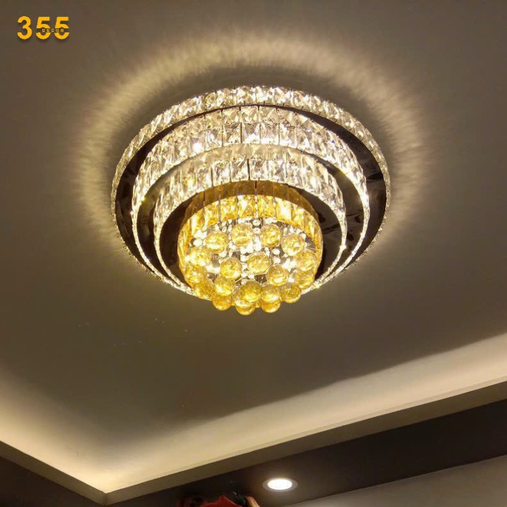 Đèn ốp trần pha lê Ø550 X H350 - LED 3CĐ