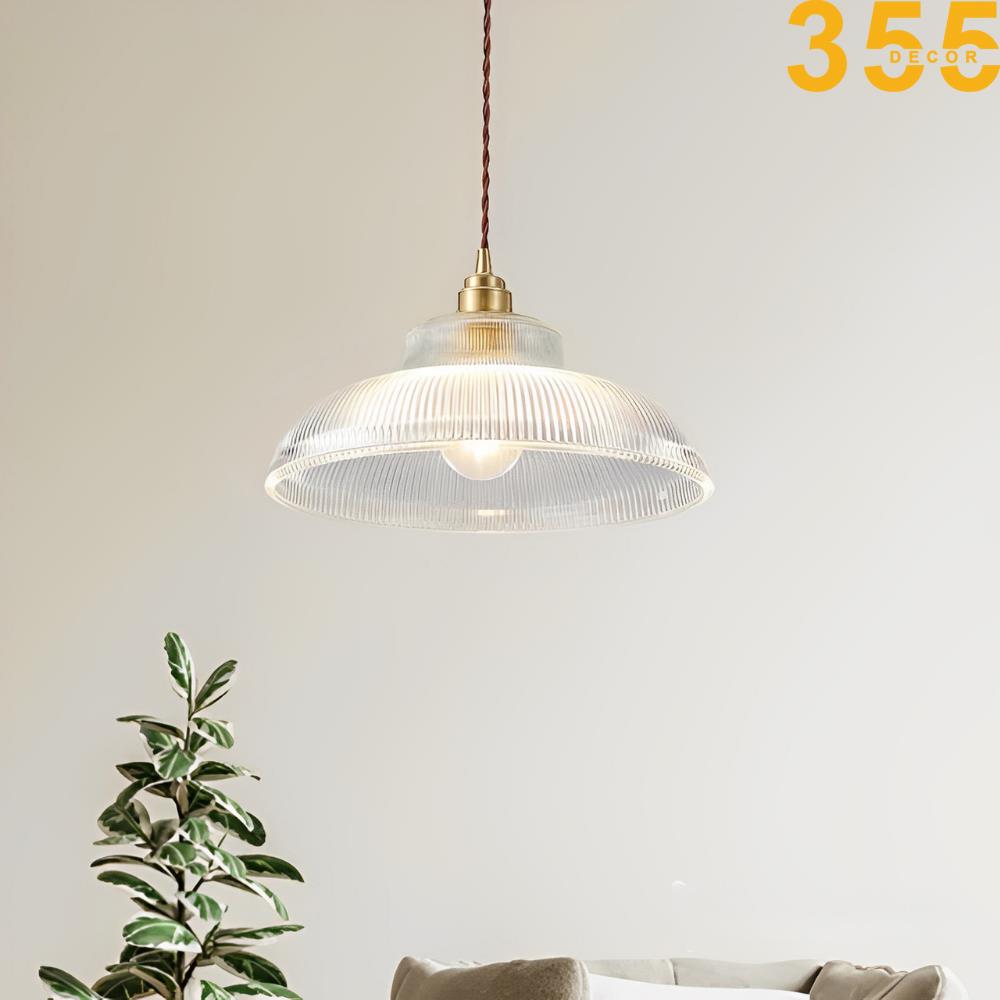 Đèn thả đồng chao thủy tinh 355 DECOR TT58