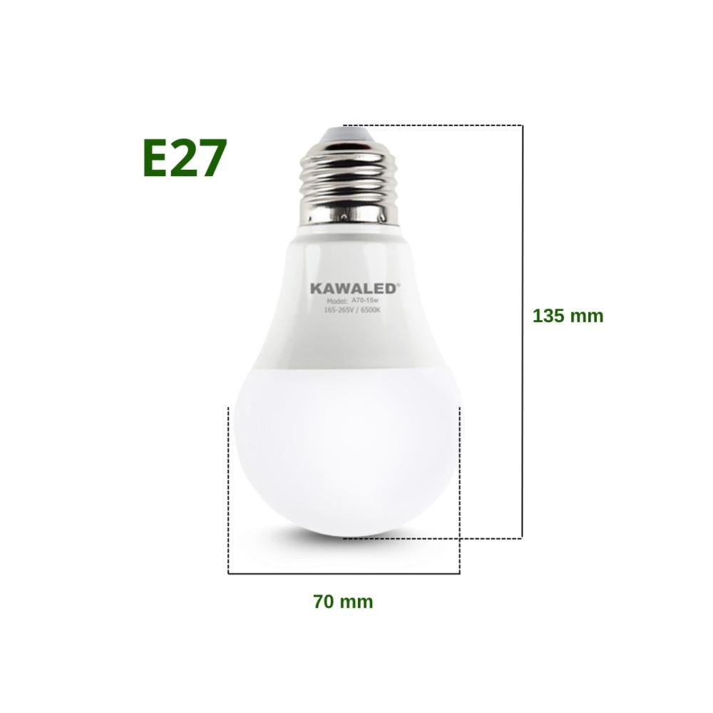 Bóng đèn led bulb nhỏ thân nhựa Kawasan ánh sáng trắng ánh sáng vàng