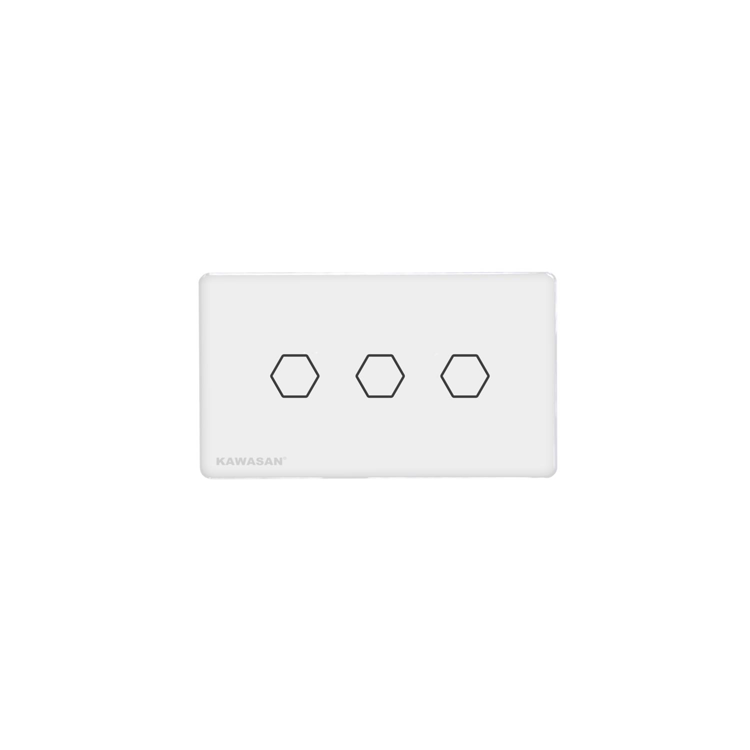 Công tắc ba cảm ứng chạm Wifi Kawasan CT3N-WIFI