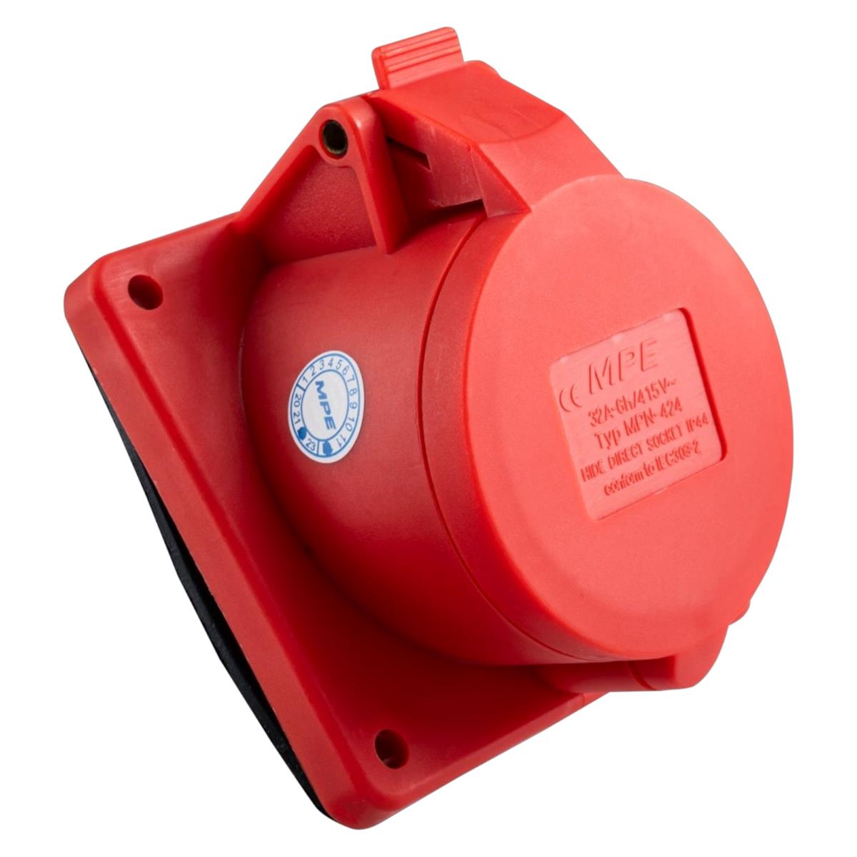 Ổ cắm công nghiệp 3 pha MPE loại cố định bắt trên bảng điện IP44