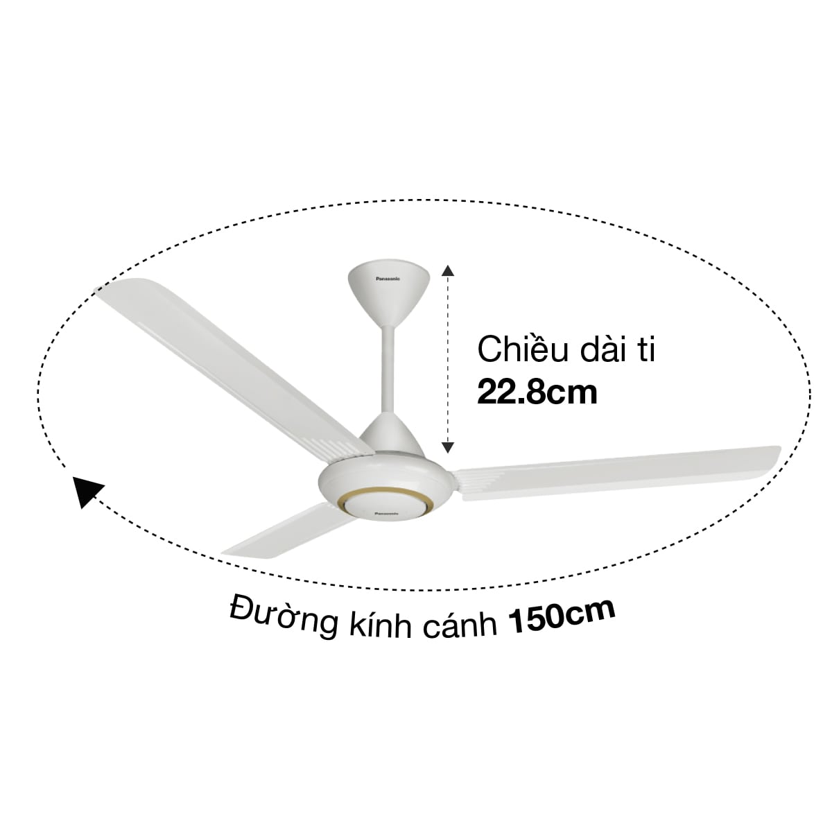 Quạt trần Panasonic 3 cánh F-60MZ2 Ø150cm