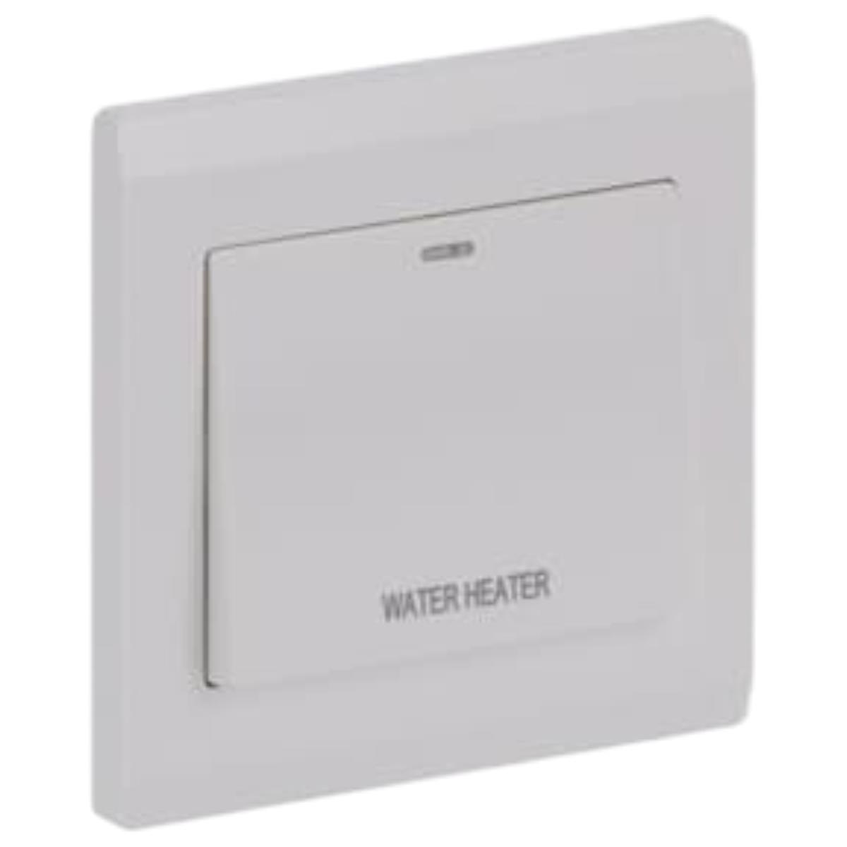 Bộ công tắc máy nước nóng ABB Inora BL180WH 2 cực 20AX có đèn Led