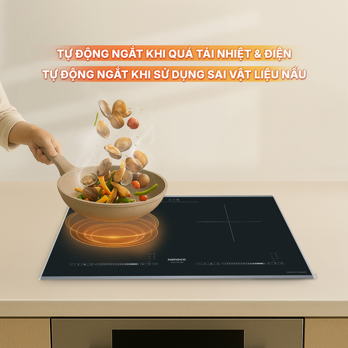 Bếp điện từ đôi Nanoco NICL483