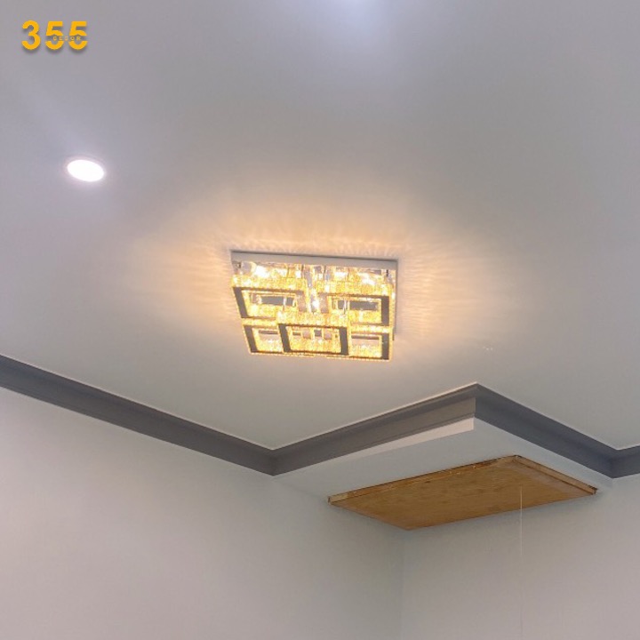 Đèn ốp trần pha lê Ø600 X H140 - LED 3 CĐ