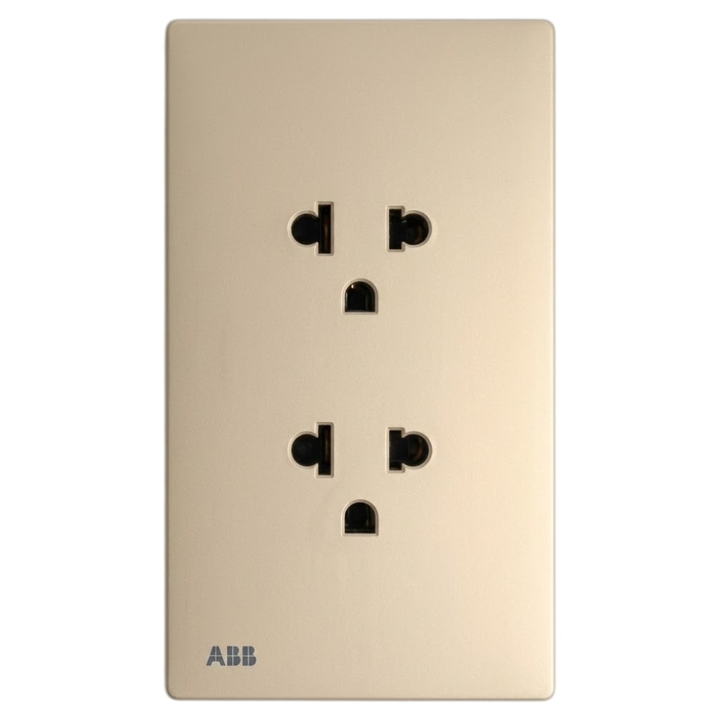 Bộ ổ cắm đôi 3 chấu 16A ABB, tràn viền