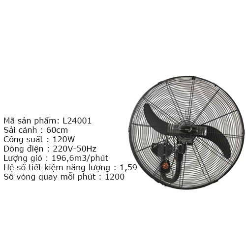 Quạt treo công nghiệp 6 tấc ASIAvina L24001-DV0