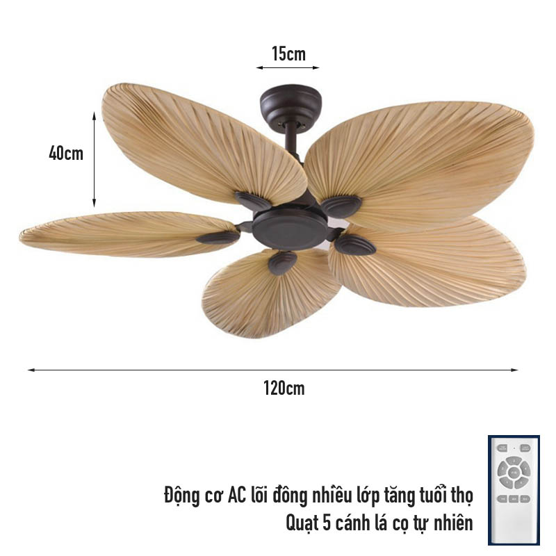 Quạt trần 5 cánh 355 DECOR QT5225 Ø113cm 60W