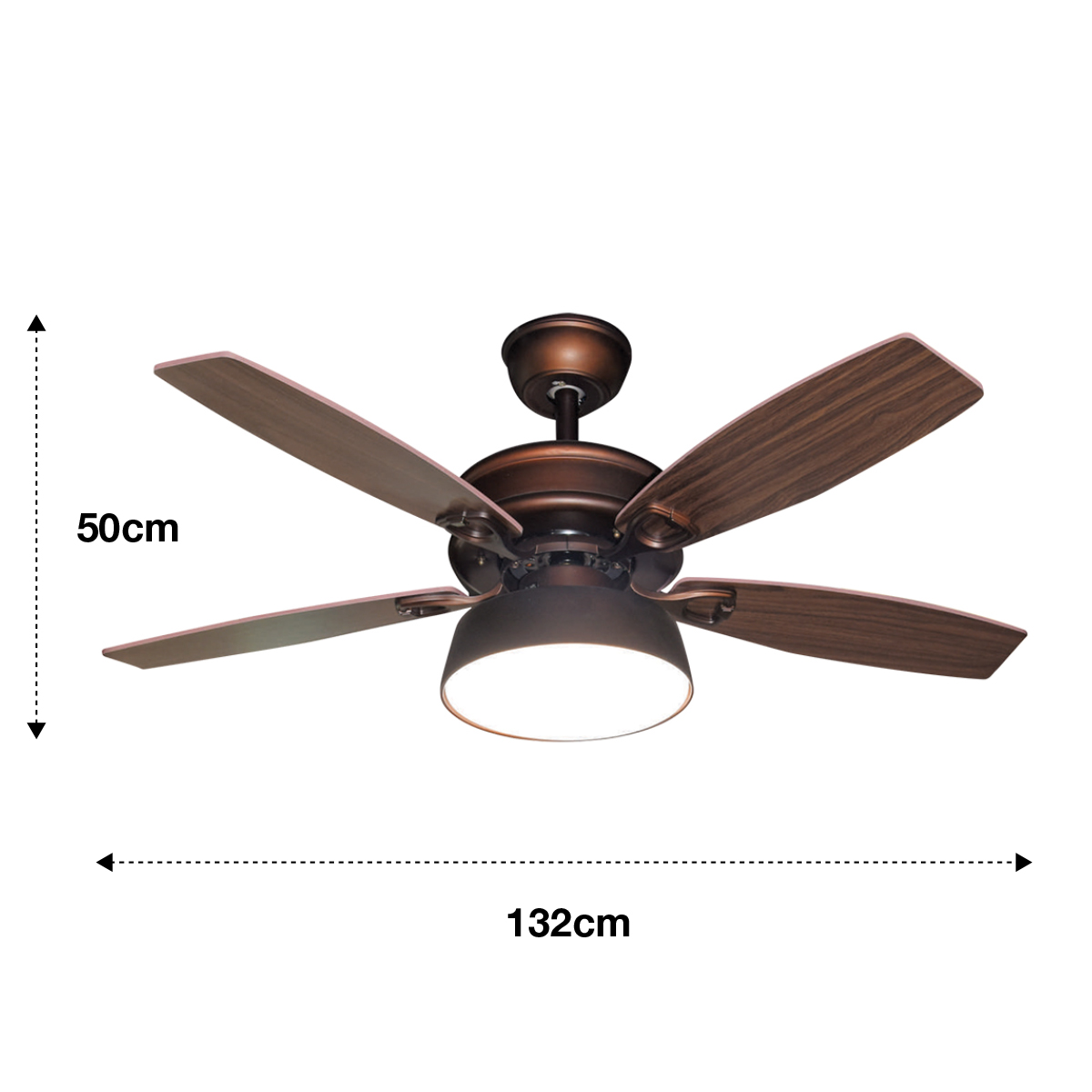 Quạt trần đèn Hufa ĐQ 6016 Ø1080*H400 5 cánh Gỗ