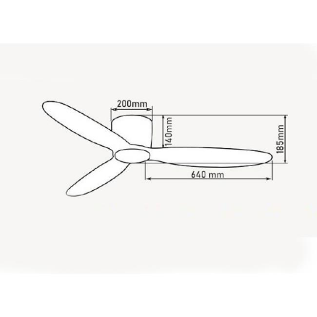 Quạt trần 3 cánh gỗ sáng, thân màu đồng cổ điển đường kính 1320mm