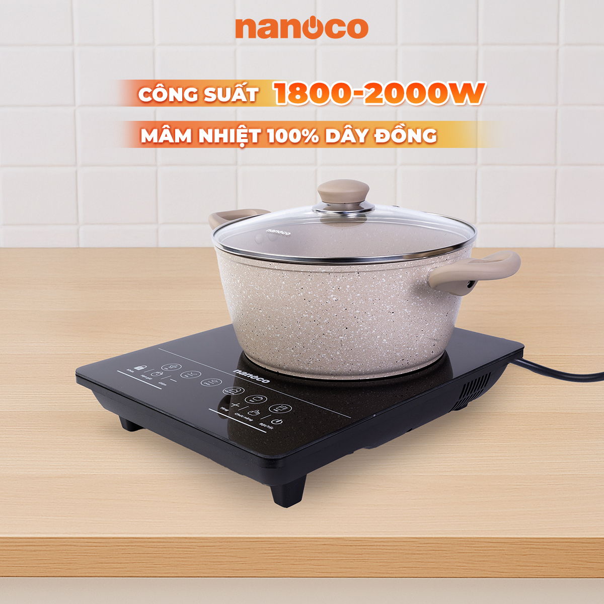 Bếp điện từ đơn Nanoco NICY660 màn hình Led