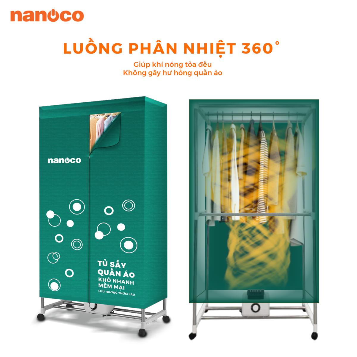 Tủ sấy quần áo Nanoco NCD1502 1500W