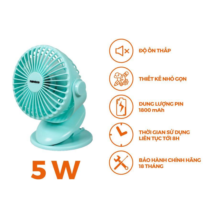 Quạt kẹp NRF5210G (màu xanh) Nanoco