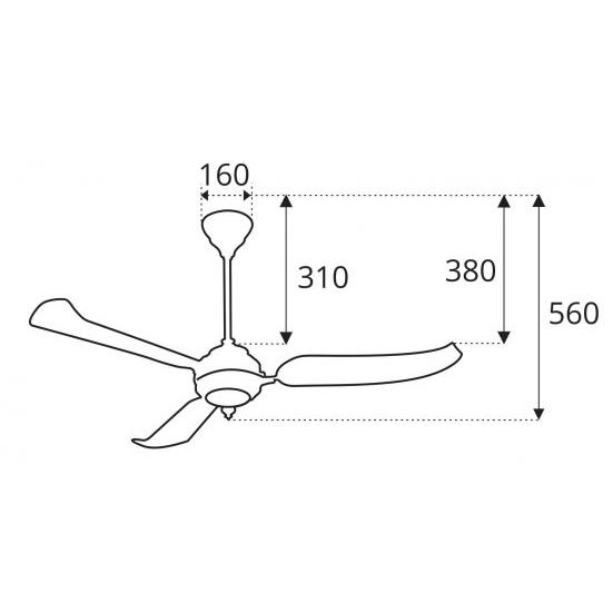 Quạt trần Sinwa 3 cánh nhôm cổ điển S138-ALU