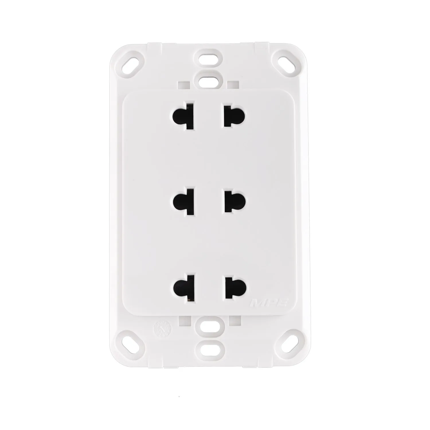 Bộ ổ cắm đơn MPE 3 Ổ cắm 2 chấu A20US3N đế liền 16A