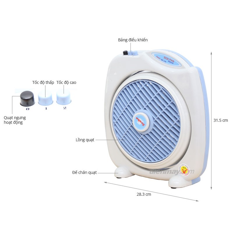 Quạt điện Senko hộp bàn đảo 2 Tấc