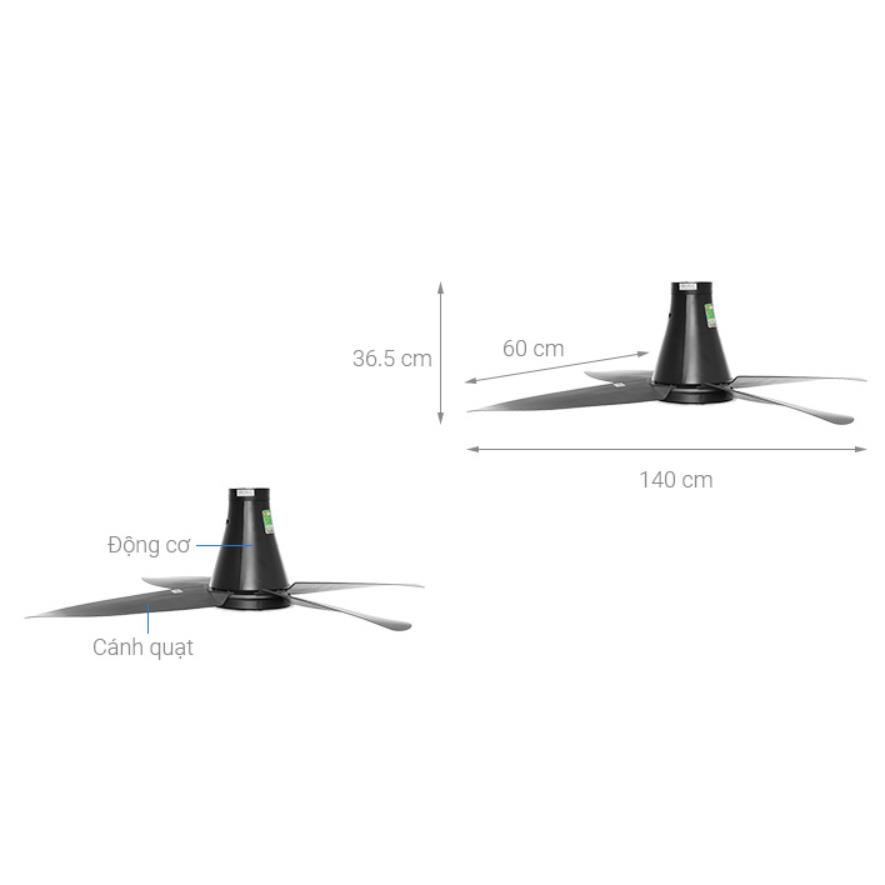 Quạt trần đèn 4 cánh Mitsubishi C56-RW4 Ø1400mm