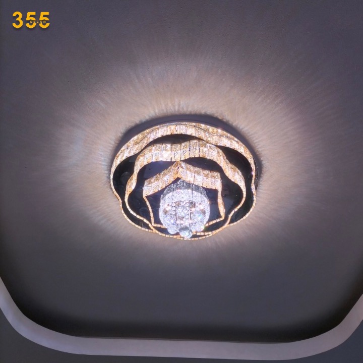 Đèn ốp trần pha lê Ø600 X H170 - LED 3 CĐ