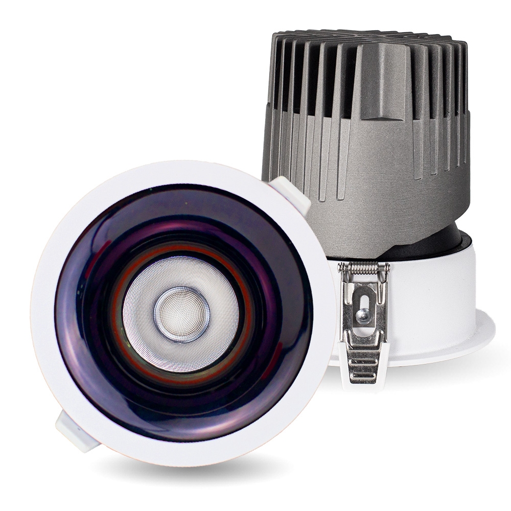 Đèn âm trần rọi AMETHYST (thạch anh tím) mặt viền kingled (DLRA Series) 12W