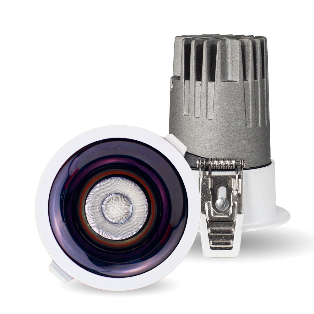 Đèn âm trần rọi AMETHYST (thạch anh tím) mặt viền kingled (DLRA Series) 12W