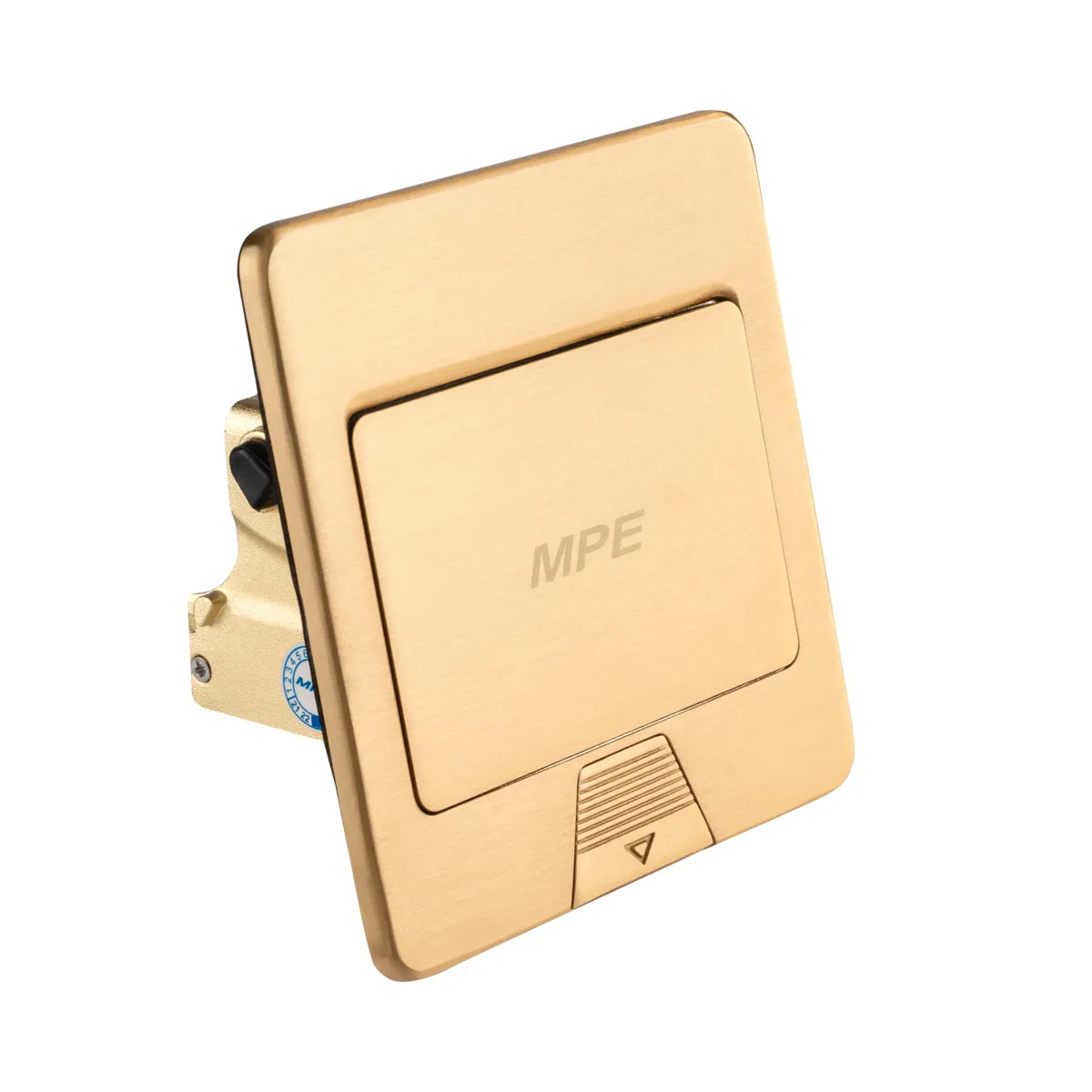 Ổ cắm âm sàn MPE F2Y-60 gắn thiết bị rời kiểu vuông màu vàng