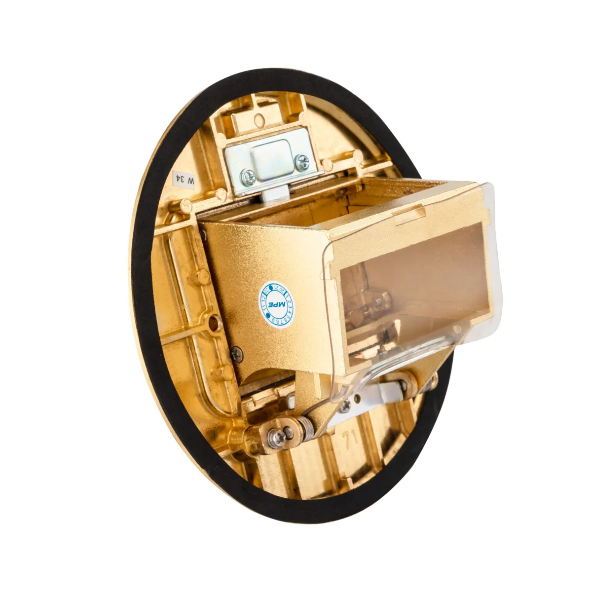 Ổ cắm âm sàn MPE FCY-60 kiểu tròn màu vàng