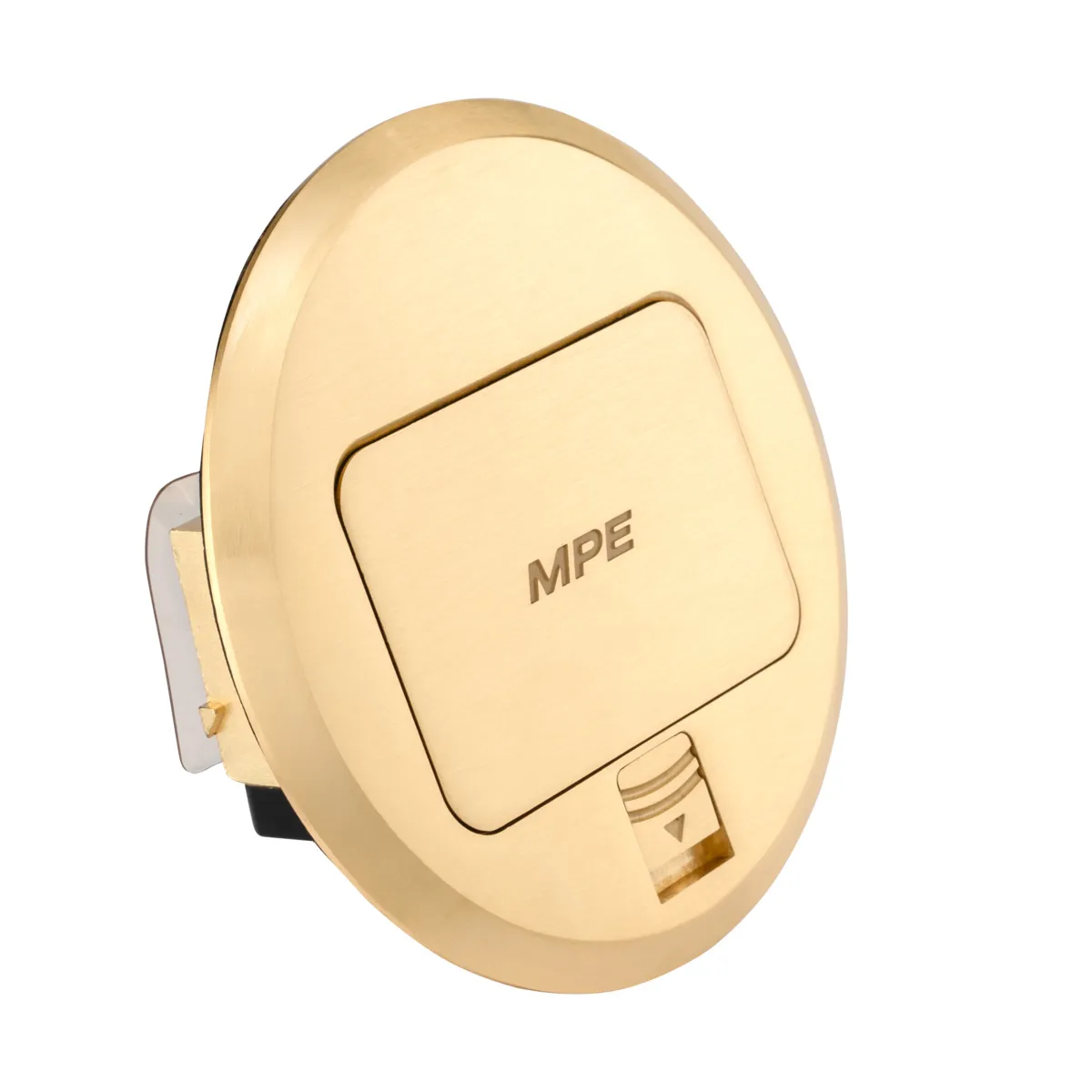 Ổ cắm âm sàn MPE FCY-60 kiểu tròn màu vàng