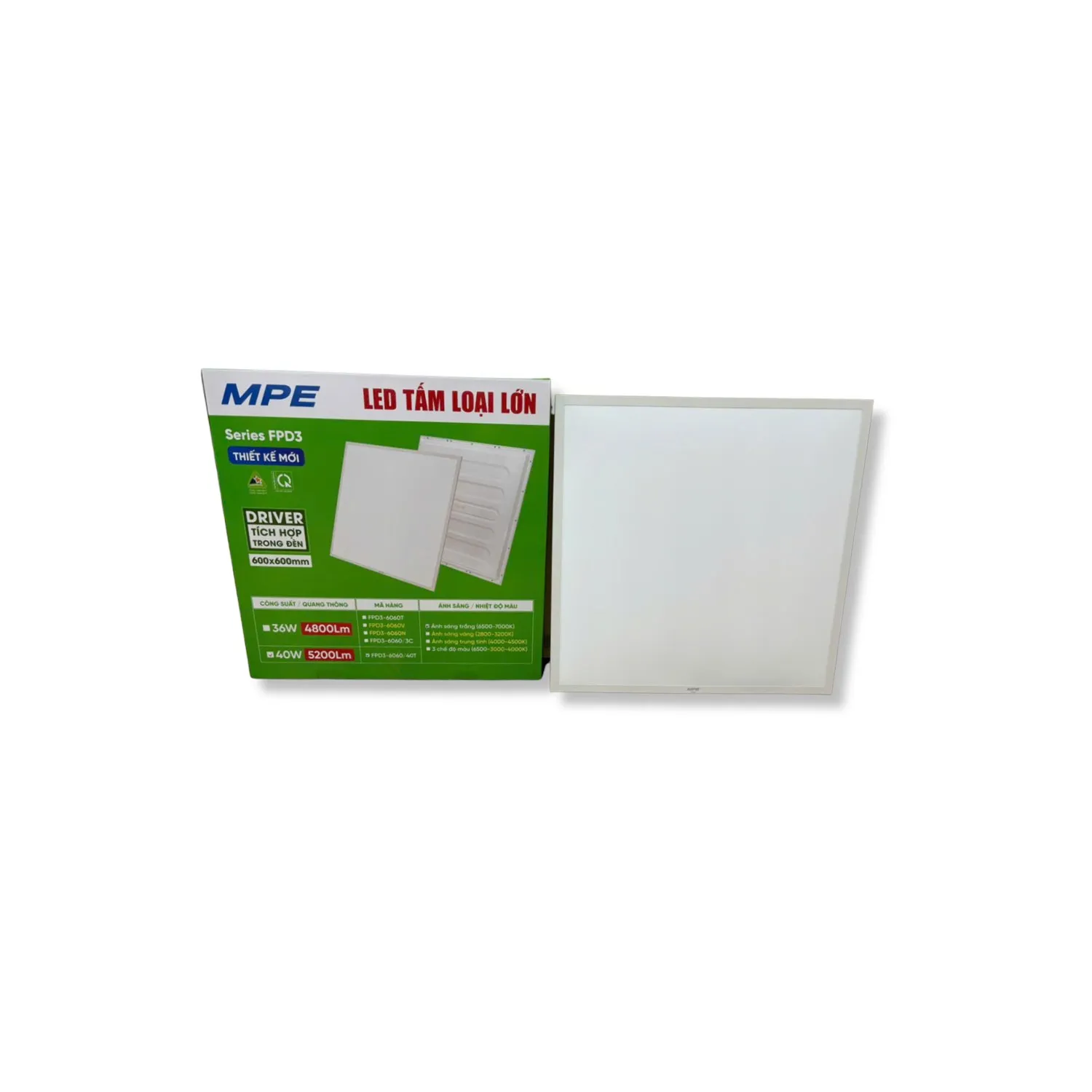 Đèn LED Panel MPE tấm FPD3-6060/40T 40W 60*60cm