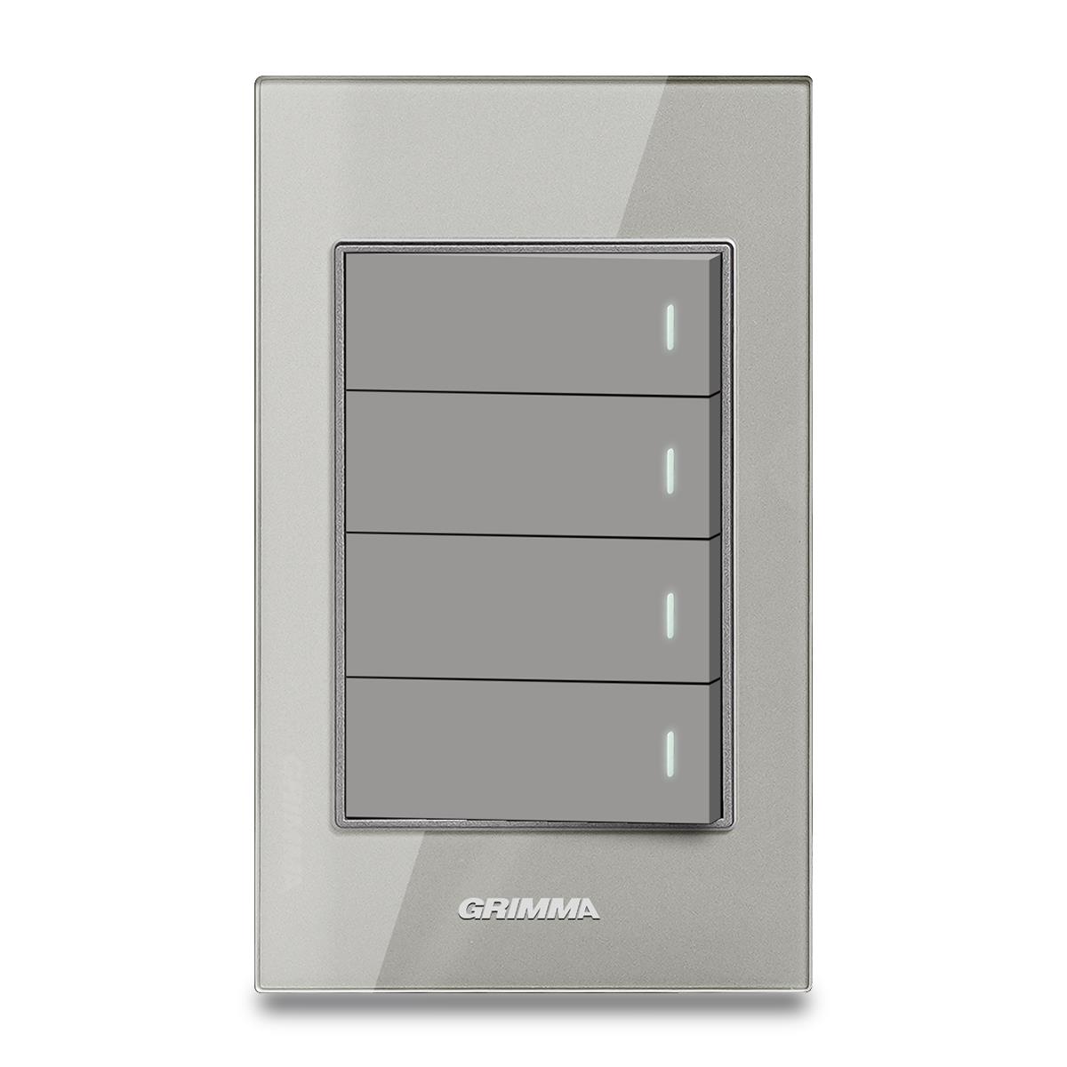 Bộ công tắc bốn 2 chiều Grimma, mặt kính cường lực G6 series G6GLBK42